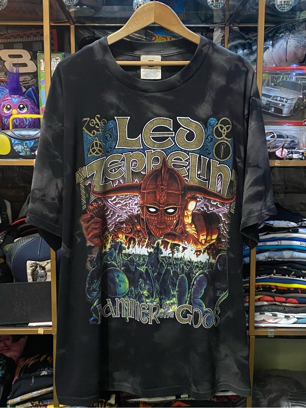 Vintage 1999 Led Zeppelin Tie Dye T-Shirt XL / XXL Black Graphic Rock Music